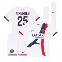 Maglie da calcio Paris Saint-Germain Nuno Mendes #25 Seconda Maglia Bambino 2024-25 Manica Corta (+ Pantaloni corti)